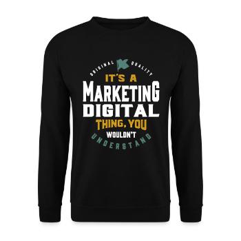 Gift for Marketing Digital - Unisex Sweatshirt - black - Front - Alina (178cm) & Michal (187cm)