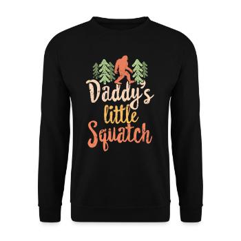 Daddy's Little Squatch - Family Hiking TShirt Bigfoot Gift - Unisex Sweatshirt - black - Front - Alina (178cm) & Michal (187cm)