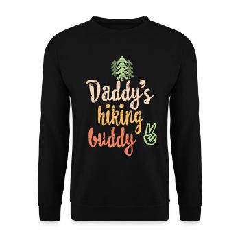 Daddy es Hiking Buddy - Familienwandern TShirt - Unisex Pullover - Schwarz - Vorne - Alina (178cm) & Michal (187cm)