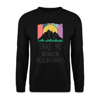 Nehmen Sie mich zu den Bergen TShirt - Outdoor-Wandern - Unisex Pullover - Schwarz - Vorne - Alina (178cm) & Michal (187cm)