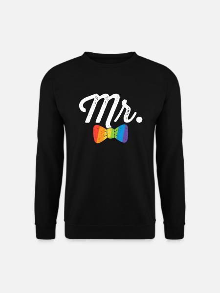 Herr Rainbow Bow Tie Shirt LGBT Junggesellenabschied - Unisex Pullover - Schwarz
