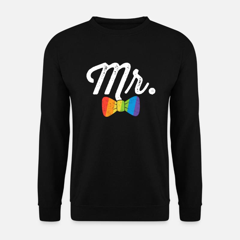Herr Rainbow Bow Tie Shirt LGBT Junggesellenabschied - Unisex Pullover - Schwarz