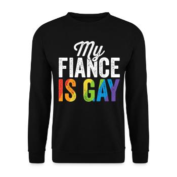 Mon fiancé est chemise gay cadeau de mariage LGBT gay Pride - Sweat-shirt Unisexe - noir - Devant - Alina (178cm) & Michal (187cm)