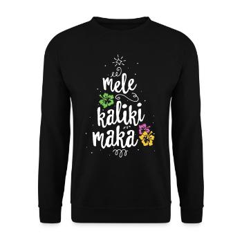 Mele Kalikimaka Weihnachtsbaum-T-Shirt Hawaiianer - Unisex Pullover - Schwarz - Vorne - Alina (178cm) & Michal (187cm)