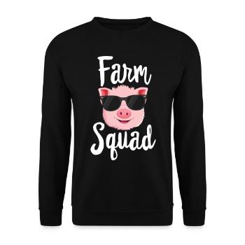 Farm Squad Pig TShirt Funny Kids Boys Farmer - Unisex Sweatshirt - black - Front - Alina (178cm) & Michal (187cm)