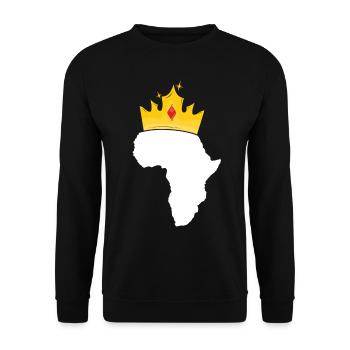 African King TShirt pour Homme Garçon Africa Crown - Sweat-shirt Unisexe - noir - Devant - Alina (178cm) & Michal (187cm)