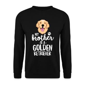 My Brother Is A Golden Retriever TShirt Kid Dog - Unisex Sweatshirt - black - Front - Alina (178cm) & Michal (187cm)