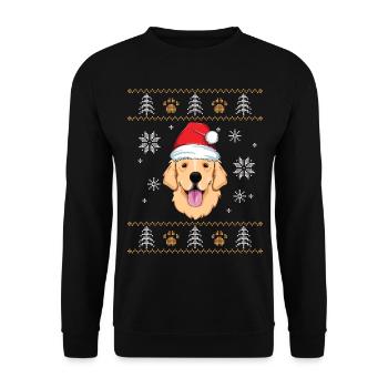 Golden Retriever Ugly Christmas TShirt Kids Xmas - Unisex Sweatshirt - black - Front - Alina (178cm) & Michal (187cm)