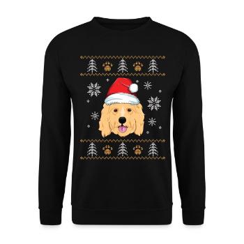 Ugly Goldendoodle Christmas TShirt Doodle Dog - Unisex Sweatshirt - black - Front - Alina (178cm) & Michal (187cm)