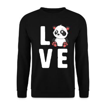 Love Pandas TShirt pour les enfants filles femmes ours - Sweat-shirt Unisexe - noir - Devant - Alina (178cm) & Michal (187cm)