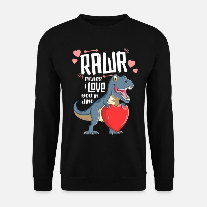 Rawr T Rex TShirt Dinosaure Enfants Saint Valentin - Sweat-shirt Unisexe - noir