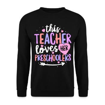 Ce professeur aime ses enfants d'âge préscolaire T-shirt - Sweat-shirt Unisexe - noir - Devant - Alina (178cm) & Michal (187cm)