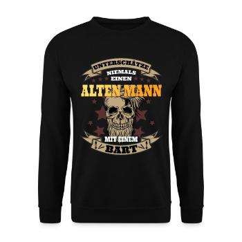 Vieil homme à la barbe - Sweat-shirt Unisexe - noir - Devant - Alina (178cm) & Michal (187cm)