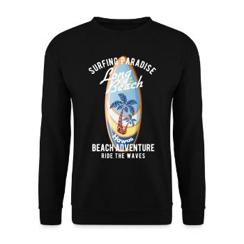 Surfen Surfer Surf Wassersport - Unisex Pullover - Schwarz - Vorne - Alina (178cm) & Michal (187cm)