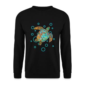 turtle - Unisex Sweatshirt - black - Front - Alina (178cm) & Michal (187cm)