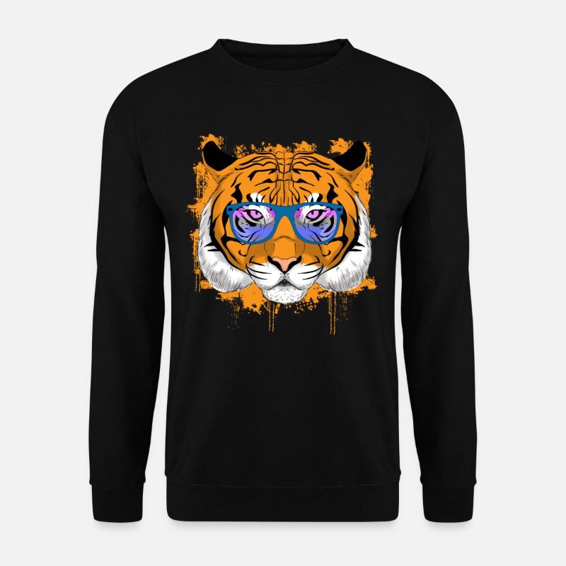 Cooler Tiger Geschenk - Unisex Pullover - Schwarz