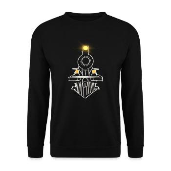 Zug - Lokomotive - Unisex Pullover - Schwarz - Vorne - Alina (178cm) & Michal (187cm)