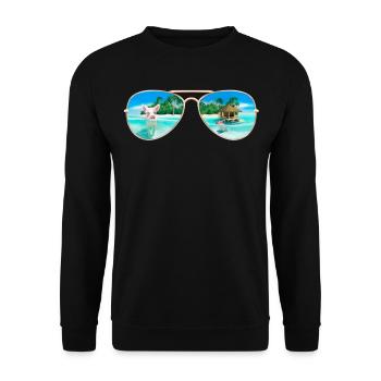 Bahamas Lunettes de soleil flottantes pour cochons - Sweat-shirt Unisexe - noir - Devant - Alina (178cm) & Michal (187cm)