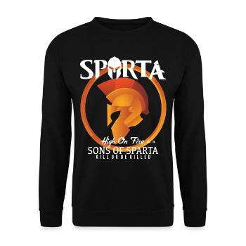 Sparta - Unisex Sweatshirt - black - Front - Alina (178cm) & Michal (187cm)