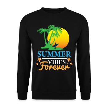 L'été vibre pour toujours - Sweat-shirt Unisexe - noir - Devant - Alina (178cm) & Michal (187cm)