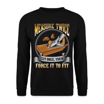 Cadeau bois menuisier menuisier menuisier - Sweat-shirt Unisexe - noir - Devant - Alina (178cm) & Michal (187cm)