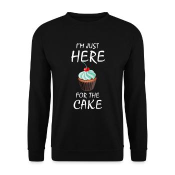 I'm just here for the cake - Unisex Sweatshirt - black - Front - Alina (178cm) & Michal (187cm)
