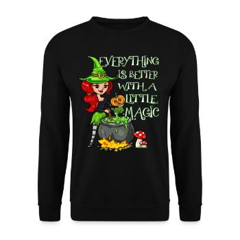 Chaudron de sorcière - Sweat-shirt Unisexe - noir - Devant - Alina (178cm) & Michal (187cm)