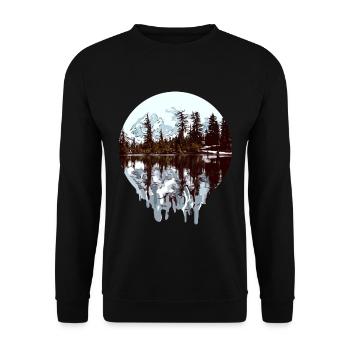Nature - Alaska - Wilderness - Unisex Sweatshirt - black - Front - Alina (178cm) & Michal (187cm)