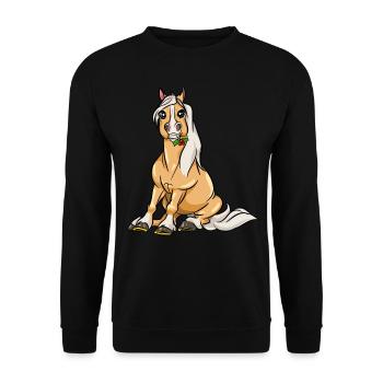 Haflinger horse Cute mare gift - Unisex Sweatshirt - black - Front - Alina (178cm) & Michal (187cm)