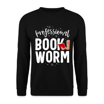 Professional Book Worm Librarian Gift Library - Unisex Sweatshirt - black - Front - Alina (178cm) & Michal (187cm)