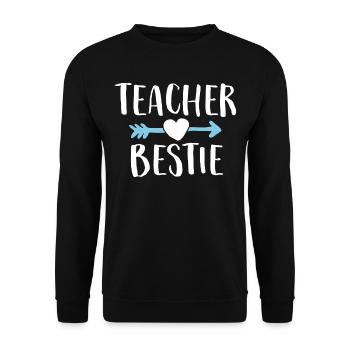 Zusammenpassendes Lehrer Bestie T-Shirt Bester Freund - Unisex Pullover - Schwarz - Vorne - Alina (178cm) & Michal (187cm)