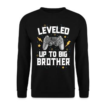 Bis zu Big Brother Baby Announcement geebnet - Unisex Pullover - Schwarz - Vorne - Alina (178cm) & Michal (187cm)