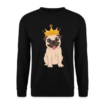 Cadeau du Roi Carlin pour le chiot Reine Crown Lover Dog Lover - Sweat-shirt Unisexe - noir - Devant - Alina (178cm) & Michal (187cm)