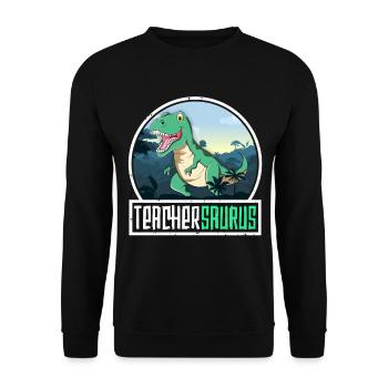 Teachersaurus Don de professeur TRex Dinosaure Saurus - Sweat-shirt Unisexe - noir - Devant - Alina (178cm) & Michal (187cm)