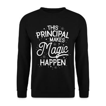 This Principal Makes Magic Happen Assistant - Unisex Sweatshirt - black - Front - Alina (178cm) & Michal (187cm)
