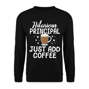 Hilarious Principal Addieren Sie einfach Kaffeeschule - Unisex Pullover - Schwarz - Vorne - Alina (178cm) & Michal (187cm)