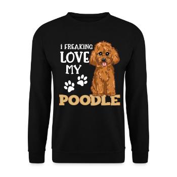 J'aime mon cadeau de chien de caniche de caniche - Sweat-shirt Unisexe - noir - Devant - Alina (178cm) & Michal (187cm)