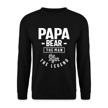 Papa Bear Shirt Geschenk für Väter & Väter - Unisex Pullover - Schwarz - Vorne - Alina (178cm) & Michal (187cm)