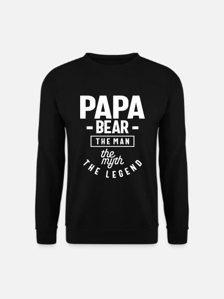 Papa Bear Shirt Geschenk für Väter & Väter - Unisex Pullover - Schwarz