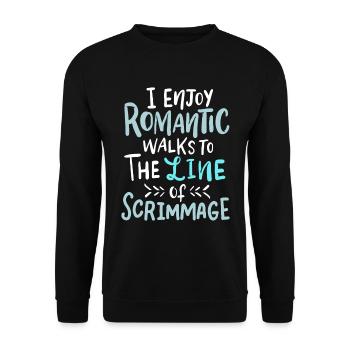 American Football Lineman Scrimmage Funny saying - Unisex Sweatshirt - black - Front - Alina (178cm) & Michal (187cm)