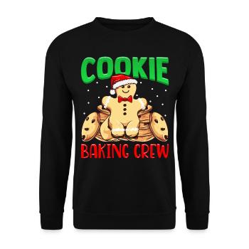 Cookie Baking Team Homme pain d’épice Biscuits - Sweat-shirt Unisexe - noir - Devant - Alina (178cm) & Michal (187cm)