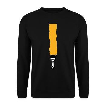 Pinceau - jaune - Sweat-shirt Unisexe - noir - Devant - Alina (178cm) & Michal (187cm)