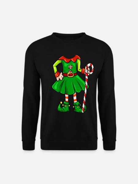 Lustiges Weihnachtself Elf Mädchen Kostüm T-Shirt - Unisex Pullover - Schwarz