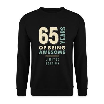 65 ans d'être génial - 65e anniversaire - Sweat-shirt Unisexe - noir - Devant - Alina (178cm) & Michal (187cm)