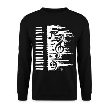 Pianist, piano player, piano, piano, - Unisex Sweatshirt - black - Front - Alina (178cm) & Michal (187cm)