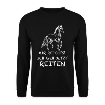Reitsport, Pferd, Reiter, - Unisex Pullover - Schwarz - Vorne - Alina (178cm) & Michal (187cm)
