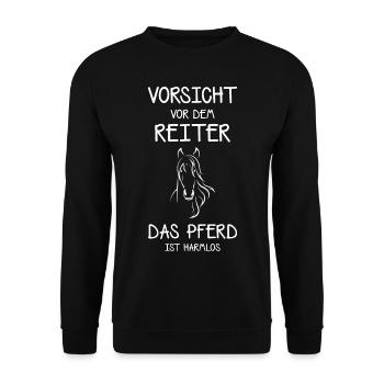 Reitsport, Pferd, Reiter, - Unisex Pullover - Schwarz - Vorne - Alina (178cm) & Michal (187cm)
