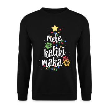 Chemise Mele Kalikimaka Pour Femmes Hawaii Hawaii - Sweat-shirt Unisexe - noir - Devant - Alina (178cm) & Michal (187cm)