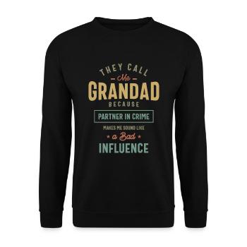 Ils m'appellent papy T-shirt cadeaux fête des pères - Sweat-shirt Unisexe - noir - Devant - Alina (178cm) & Michal (187cm)