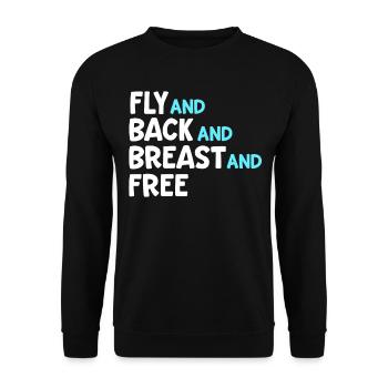 Voler et dos et poitrine et nage libre équipe Medley - Sweat-shirt Unisexe - noir - Devant - Alina (178cm) & Michal (187cm)